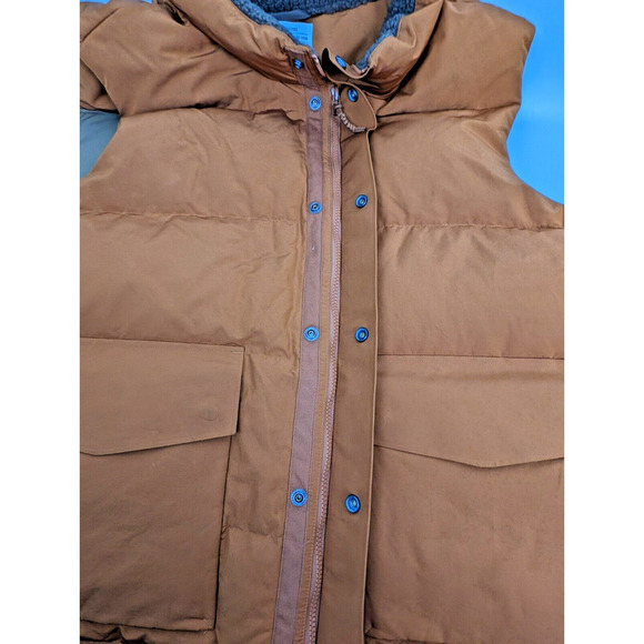 REI Cooperative Mens XXL Rust Orange Wallace Lake Down Vest Fleece Collar Puffer - Picture 6 of 8